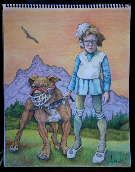  Pastel Pencil - "Rex And Molly" - Copyright 2019, Jephyr (Jeff Curtis), All Rights Reserved